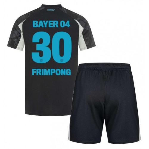 Fotballdrakt Barn Bayer Leverkusen Jeremie Frimpong #30 Tredjedraktsett 2024-25 Kortermet (+ Korte bukser)